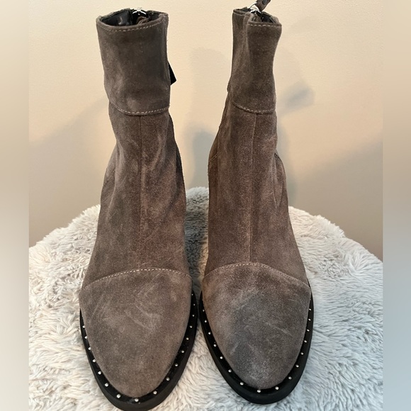 Gray Suede Ankle Boots - Picture 2 of 7